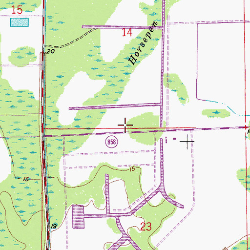 Topographic Map of Orangetree, FL