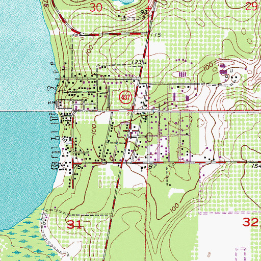 Topographic Map of Paradise Heights, FL