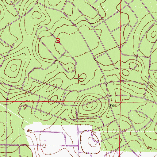 Topographic Map of Pine Ridge, FL