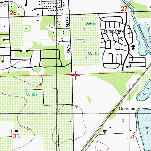 Topographic Map of Richmond West Census Designated Place, FL