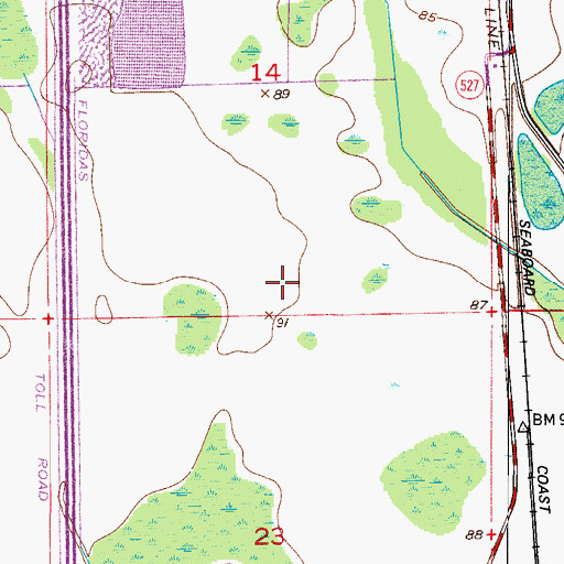 Topographic Map of Southchase, FL