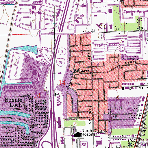 Topographic Map of Tedder, FL