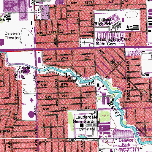 Topographic Map of Washington Park, FL