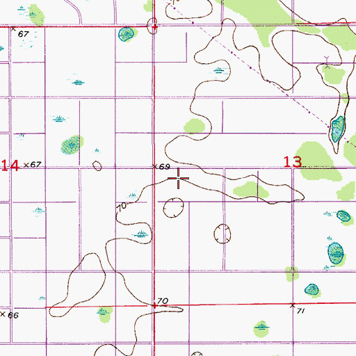 Topographic Map of Wedgefield, FL
