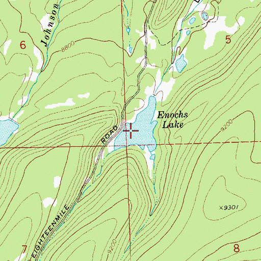 Topographic Map of Enochs Lake, CO