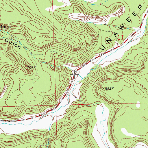 Topographic Map of Nancy Hanks Gulch, CO