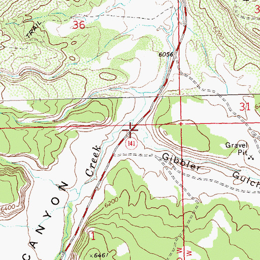 Topographic Map of Gibbler Gulch, CO