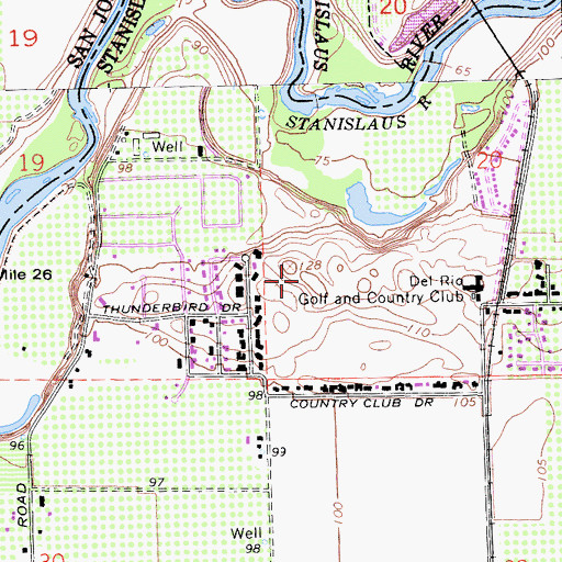 Topographic Map of Del Rio, CA