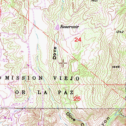 Topographic Map of Dove Canyon, CA