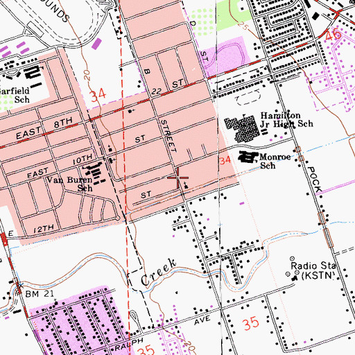 Topographic Map of Kennedy, CA