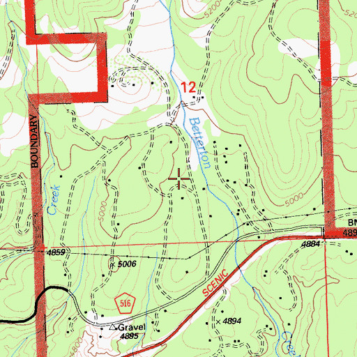 Topographic Map of Mohawk Vista, CA