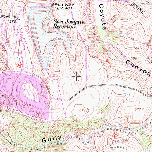 Topographic Map of San Joaquin Hills, CA