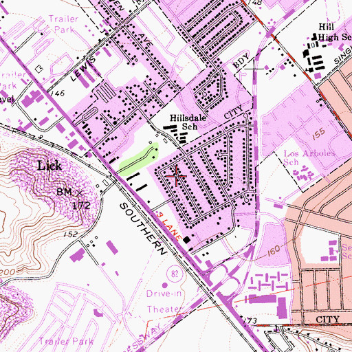 Topographic Map of Seven Trees, CA