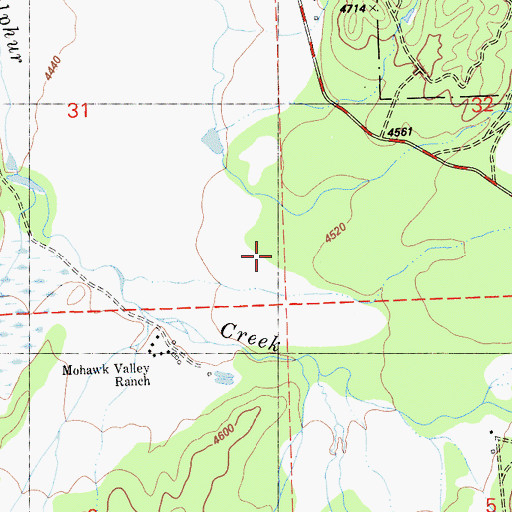 Topographic Map of Whitehawk, CA