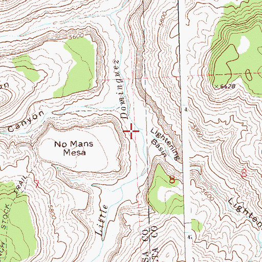 Topographic Map of Lightening Basin, CO