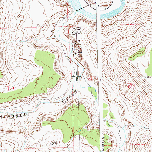 Topographic Map of Little Dominguez Creek, CO