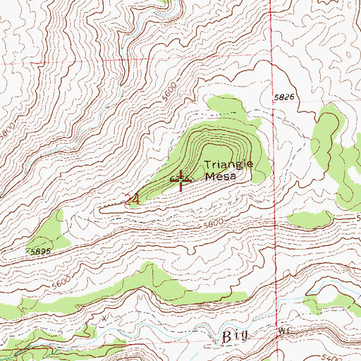 Topographic Map of Triangle Mesa, CO