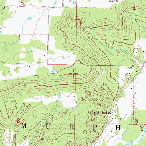 Topographic Map of Ballou, OK