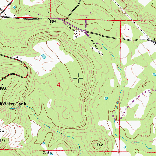 Topographic Map of Belfonte, OK