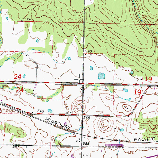 Topographic Map of Carlisle, OK