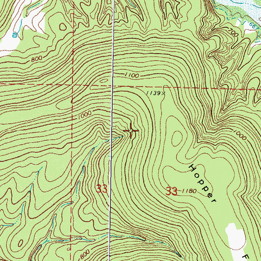 Topographic Map of Dry Creek, OK