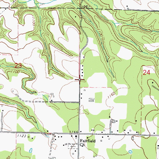 Topographic Map of Fairfield, OK