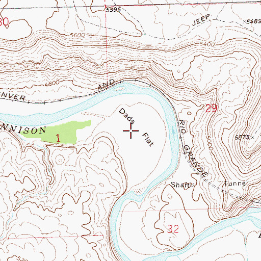 Topographic Map of Dads Flat, CO