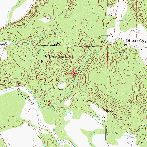 Topographic Map of Iron Post, OK