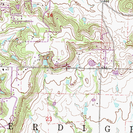 Topographic Map of Justice, OK