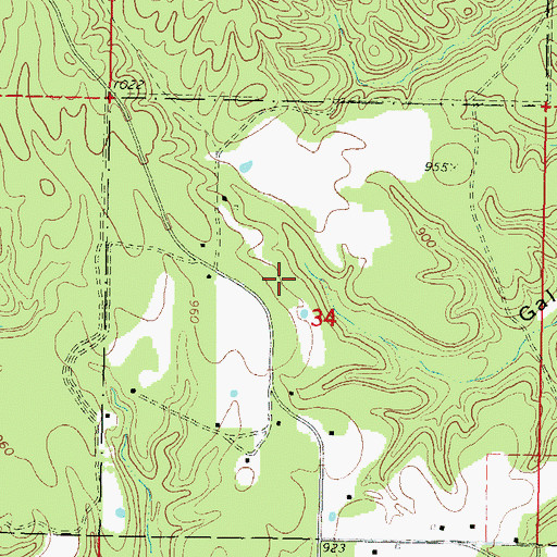 Topographic Map of Old Eucha, OK