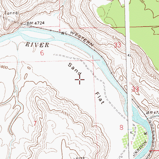 Topographic Map of Sand Flat, CO