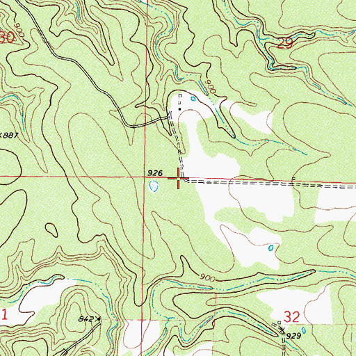 Topographic Map of Snake Creek, OK