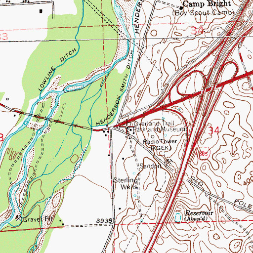 Topographic Map of Overland Trail Museum, CO