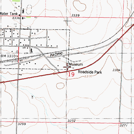 Topographic Map of Fort Wallace Post Cemetery, KS