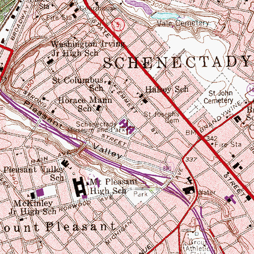 Topographic Map of Schenectady Museum, NY