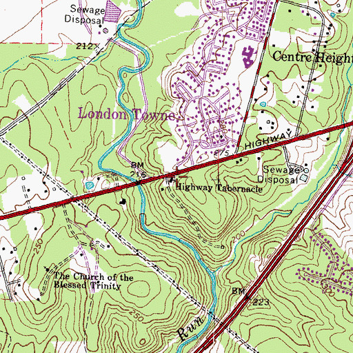 Topographic Map of Cub Run School (historical), VA