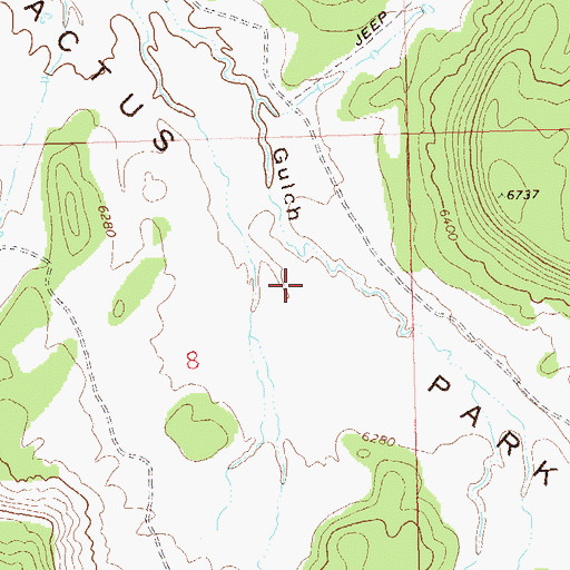Topographic Map of Cactus Park, CO
