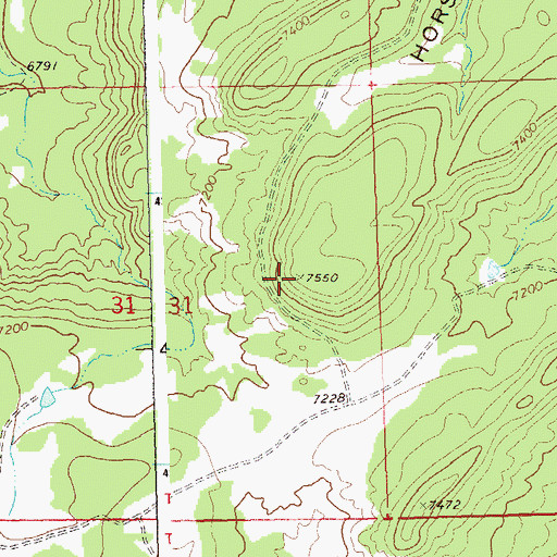 Topographic Map of Horse Mesa, CO