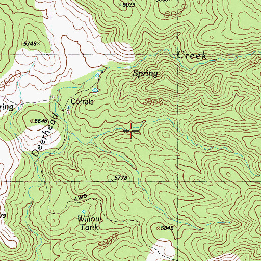 Topographic Map of Deerhead Tank Number 2, AZ