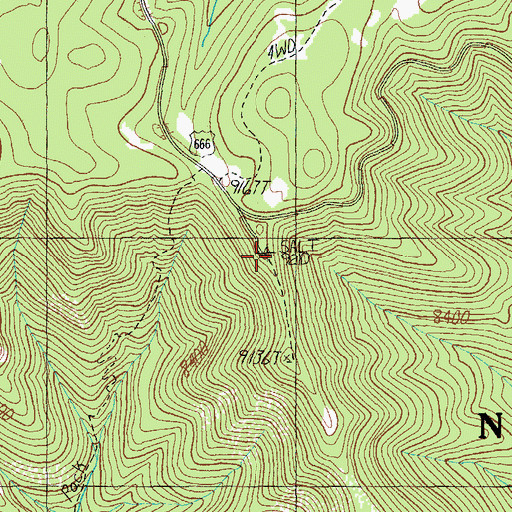 Topographic Map of Blue Vista Scenic Overlook, AZ