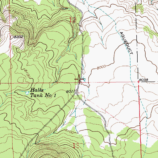 Topographic Map of Hall Tank Number 3, AZ