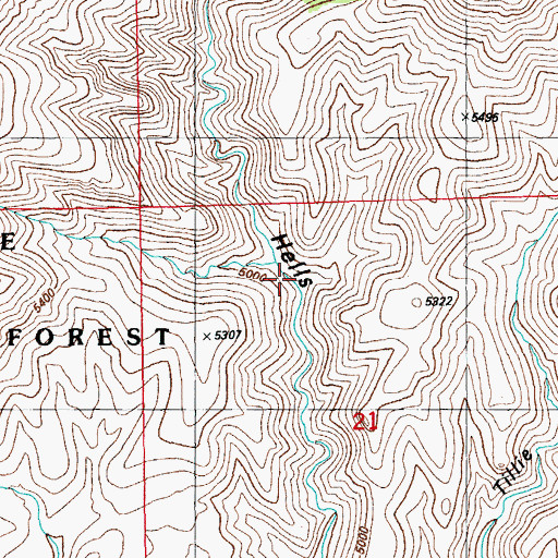 Topographic Map of Hells Hole Spring, AZ