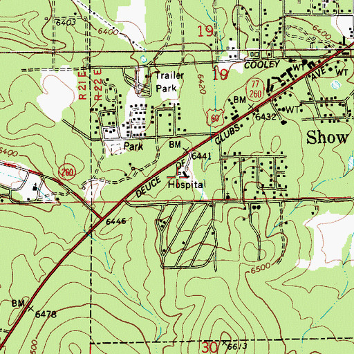 Topographic Map of Northland Pioneer College, AZ