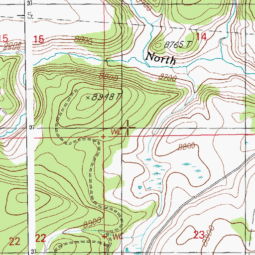 Topographic Map of Fly Spring, AZ