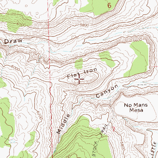Topographic Map of Flat Iron, CO