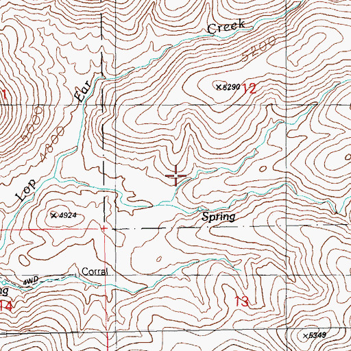 Topographic Map of Lower Bee Tree Spring, AZ