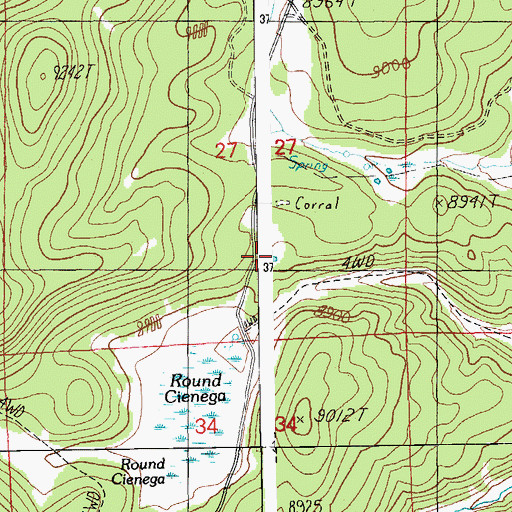 Topographic Map of Corral Tank, AZ