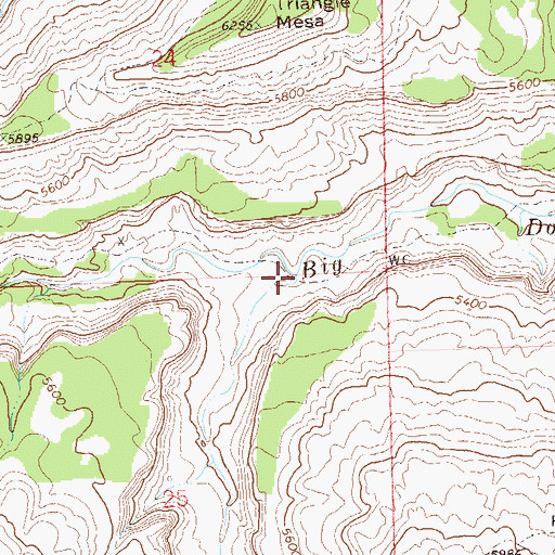 Topographic Map of Dry Fork Big Dominguez Creek, CO