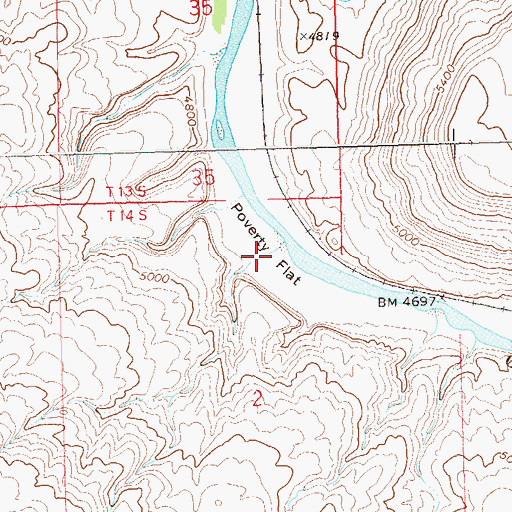 Topographic Map of Poverty Flat, CO