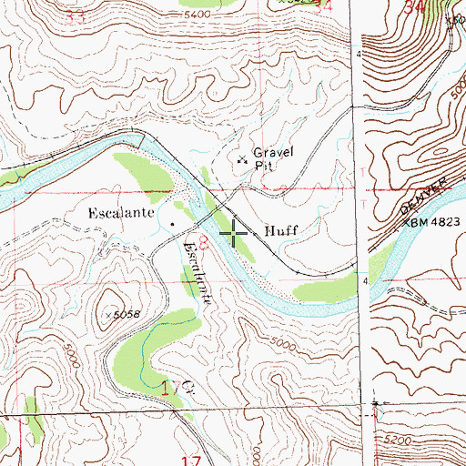 Topographic Map of Huff, CO